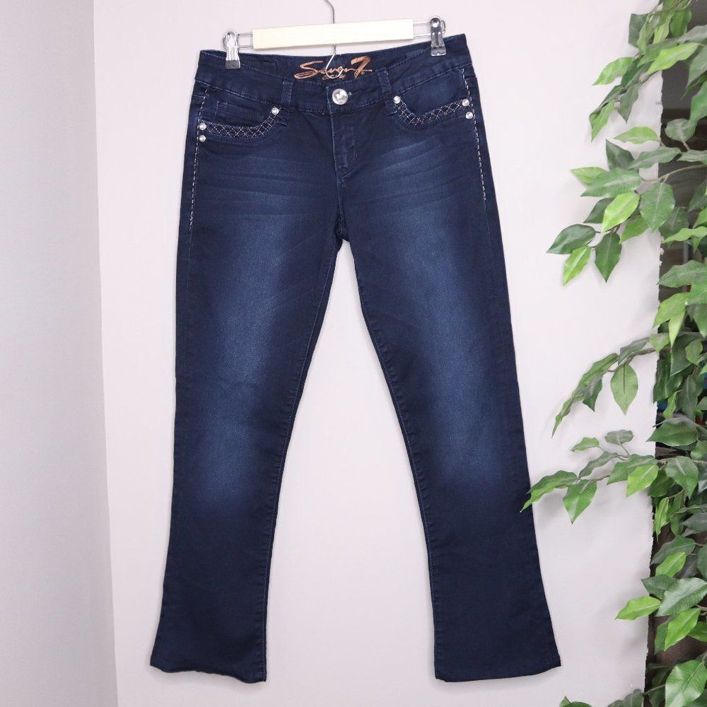 Seven7 Rocker Slim  Dark Wash Jeans 28